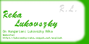 reka lukovszky business card